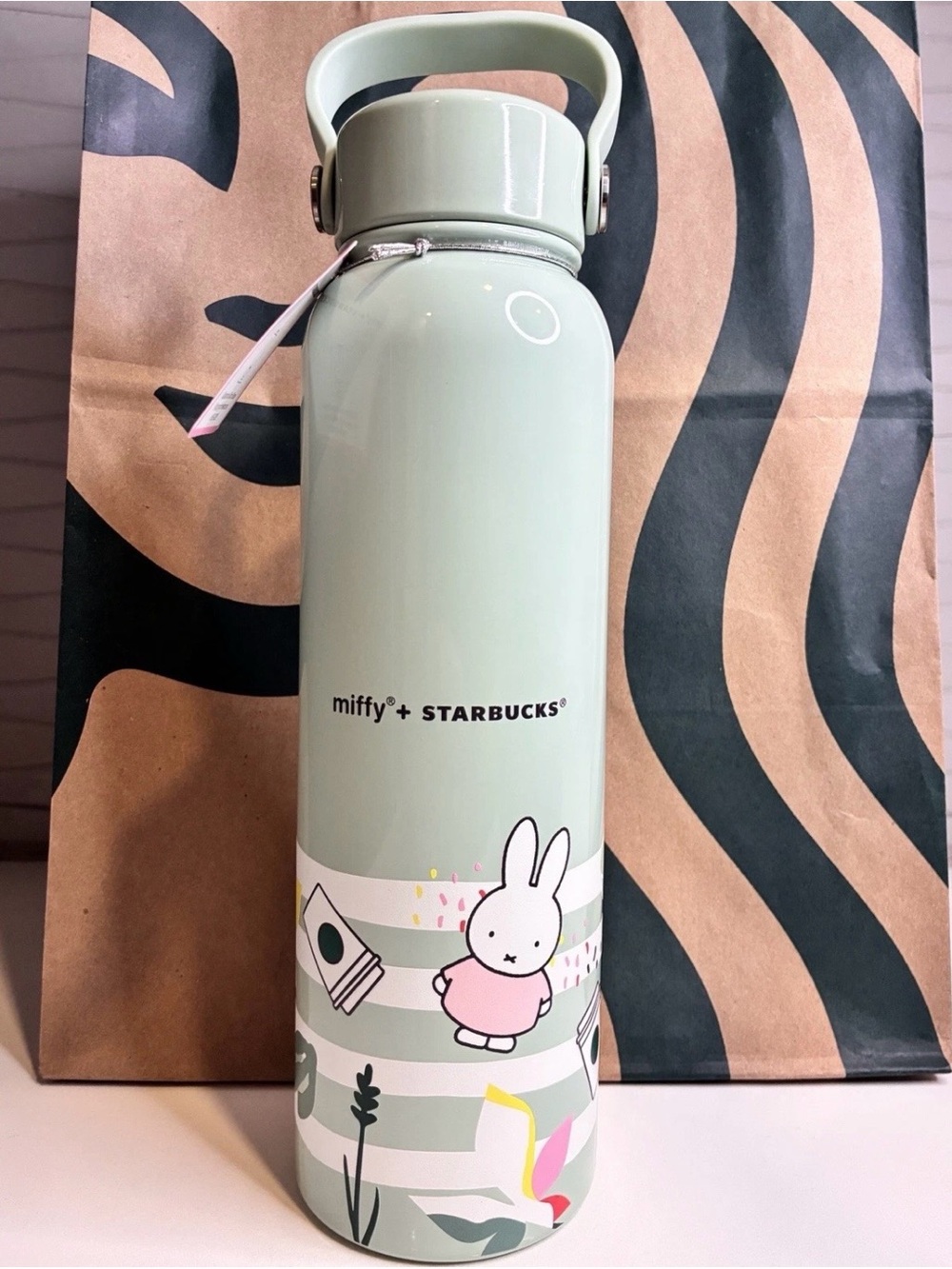Starbucks x Miffy Mint Green Stainless Bottle with Pastel Illustrations